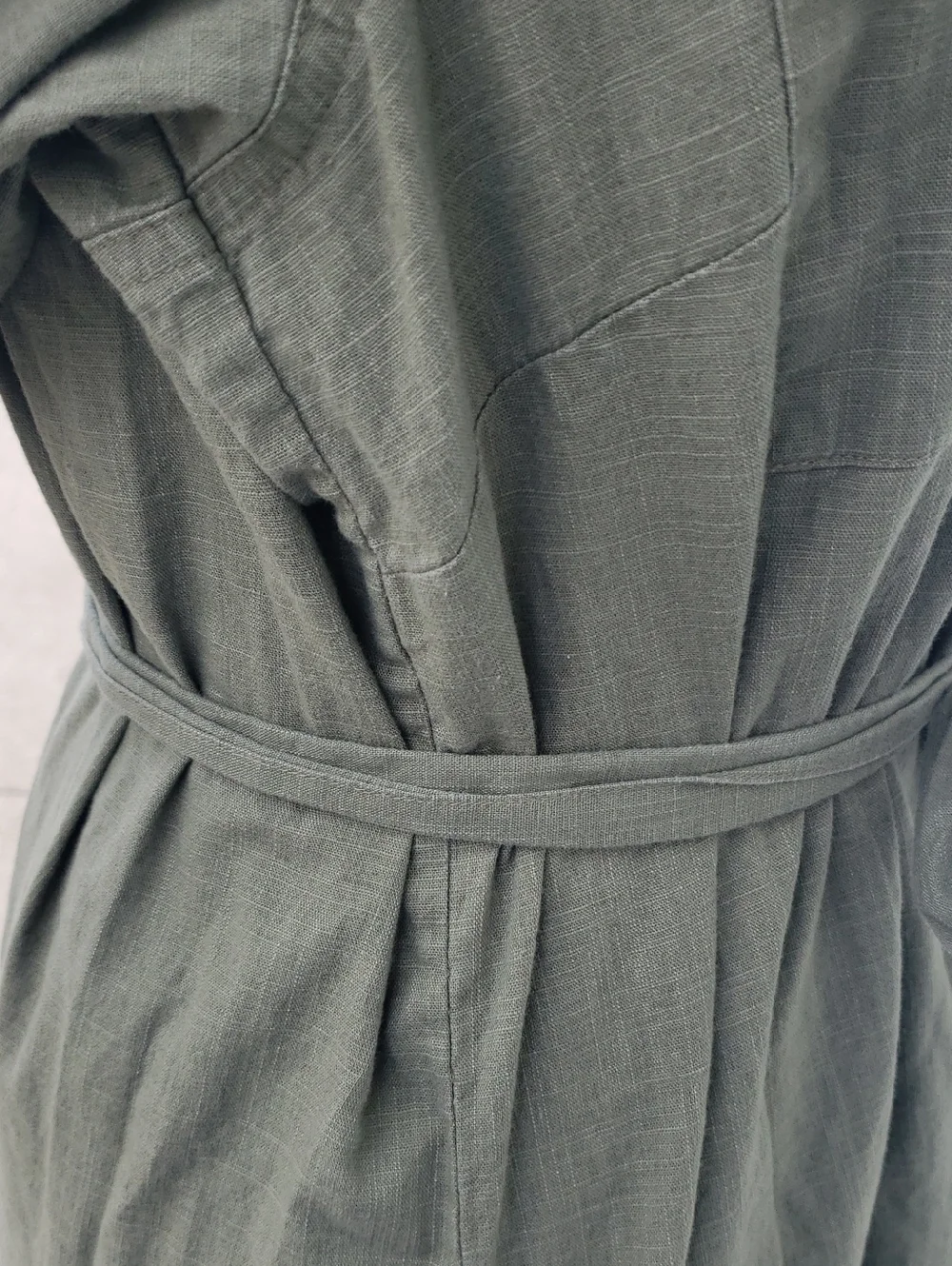 LL Bean Signature 100% Cotton Camp Button Front Shirt Dress Size M Olive Gray - Picture 7 of 16